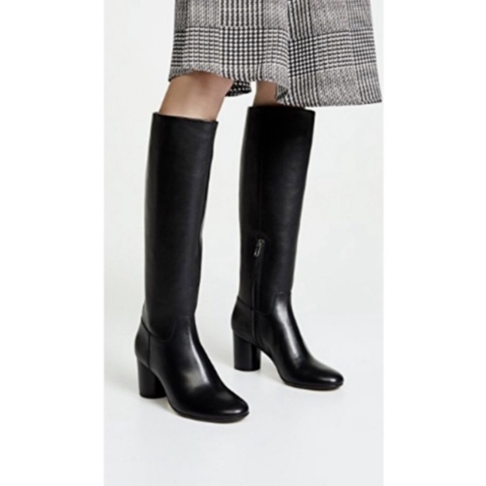 Madewell Black Leather Round Heel The Scarlett Tall Boots 11